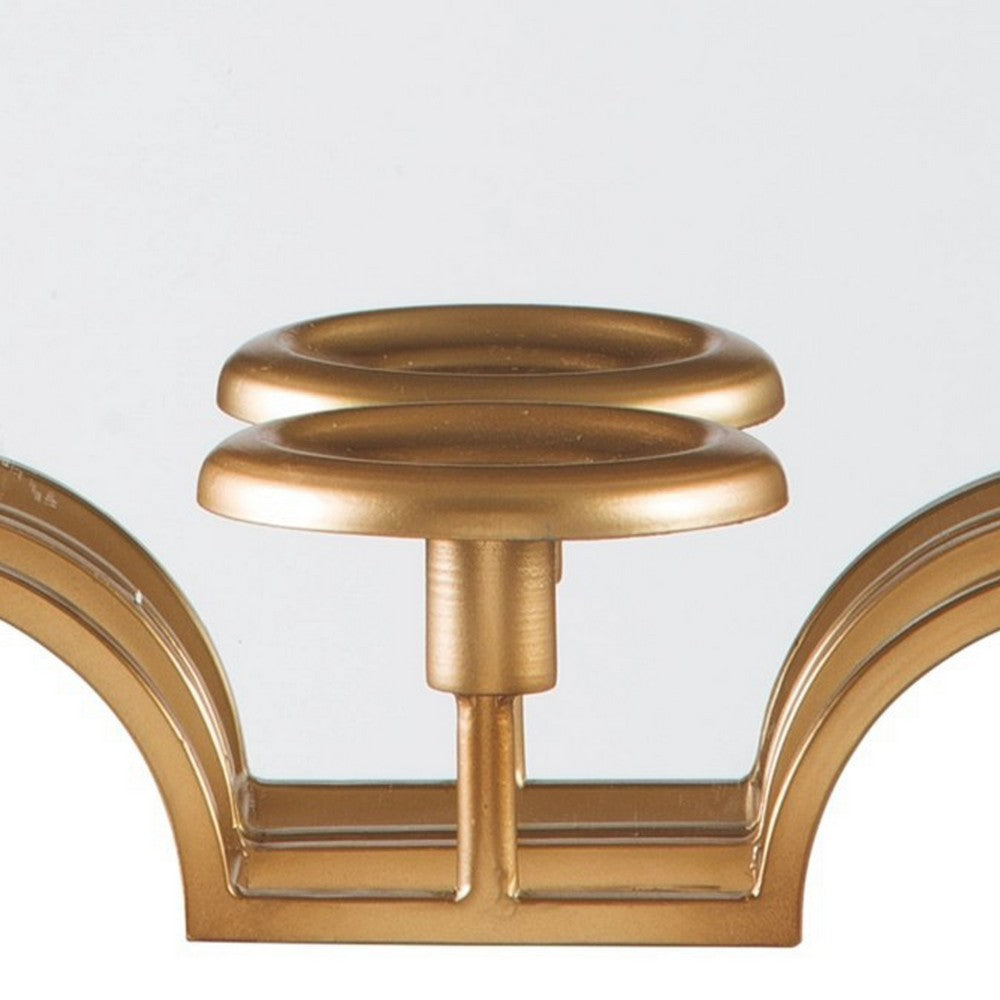 Benjara Metal Frame Wall Sconce With Cut Corner Design, Gold