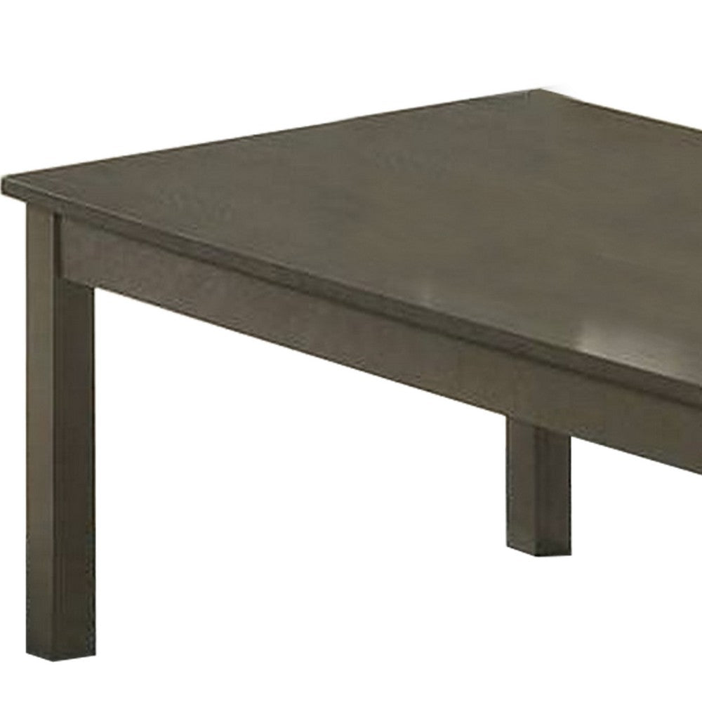 Benjara 3 Piece Transitional Coffee Table And End Table with Block Legs, Gray