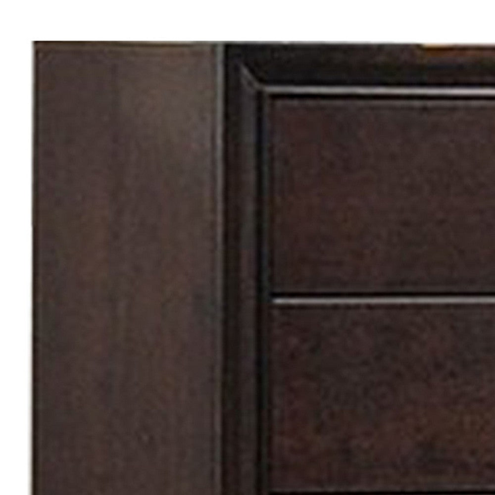 Benjara Transitional Wooden Chest with Five Spacious Drawers, Brown