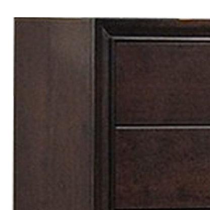 Benjara Transitional Wooden Chest with Five Spacious Drawers, Brown