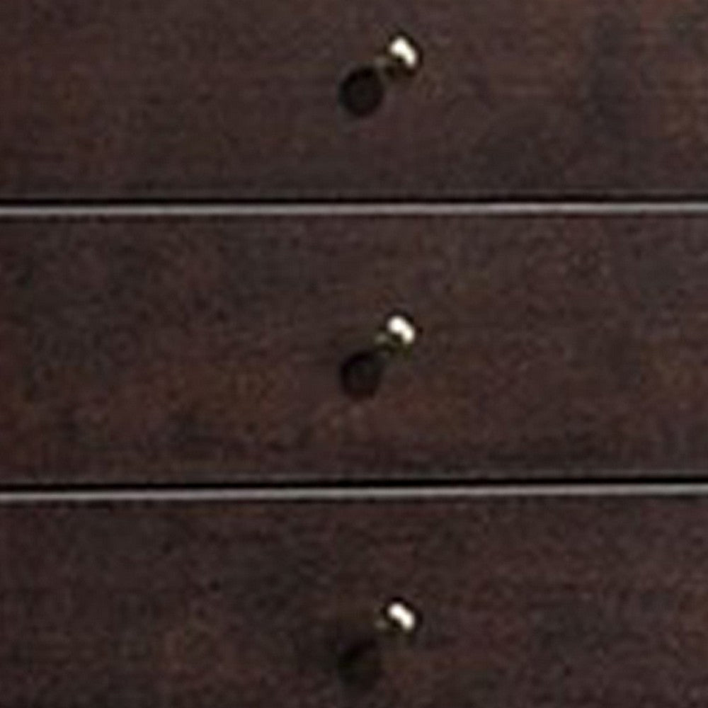 Benjara Transitional Wooden Chest with Five Spacious Drawers, Brown