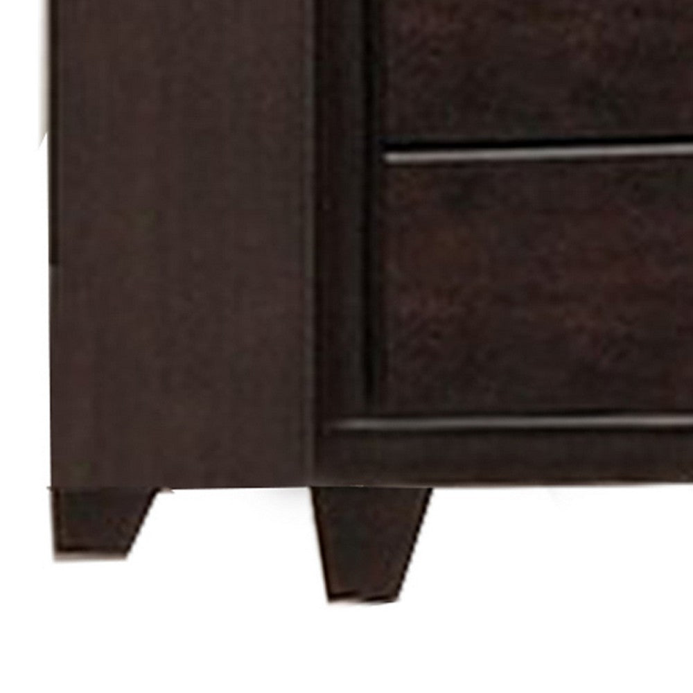 Benjara Transitional Wooden Chest with Five Spacious Drawers, Brown