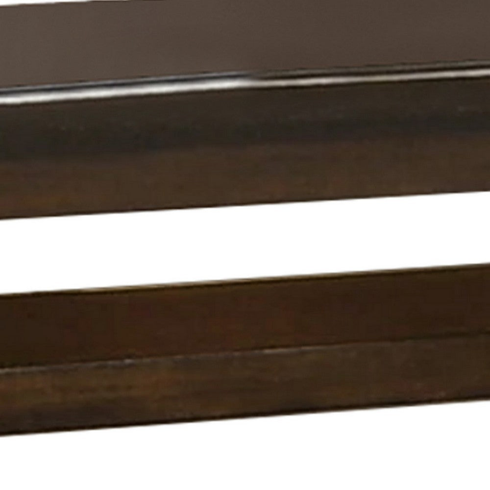 Benjara Wooden Console Table with One Open Shelf, Brown