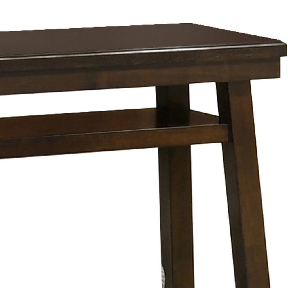 Benjara Wooden Console Table with One Open Shelf, Brown