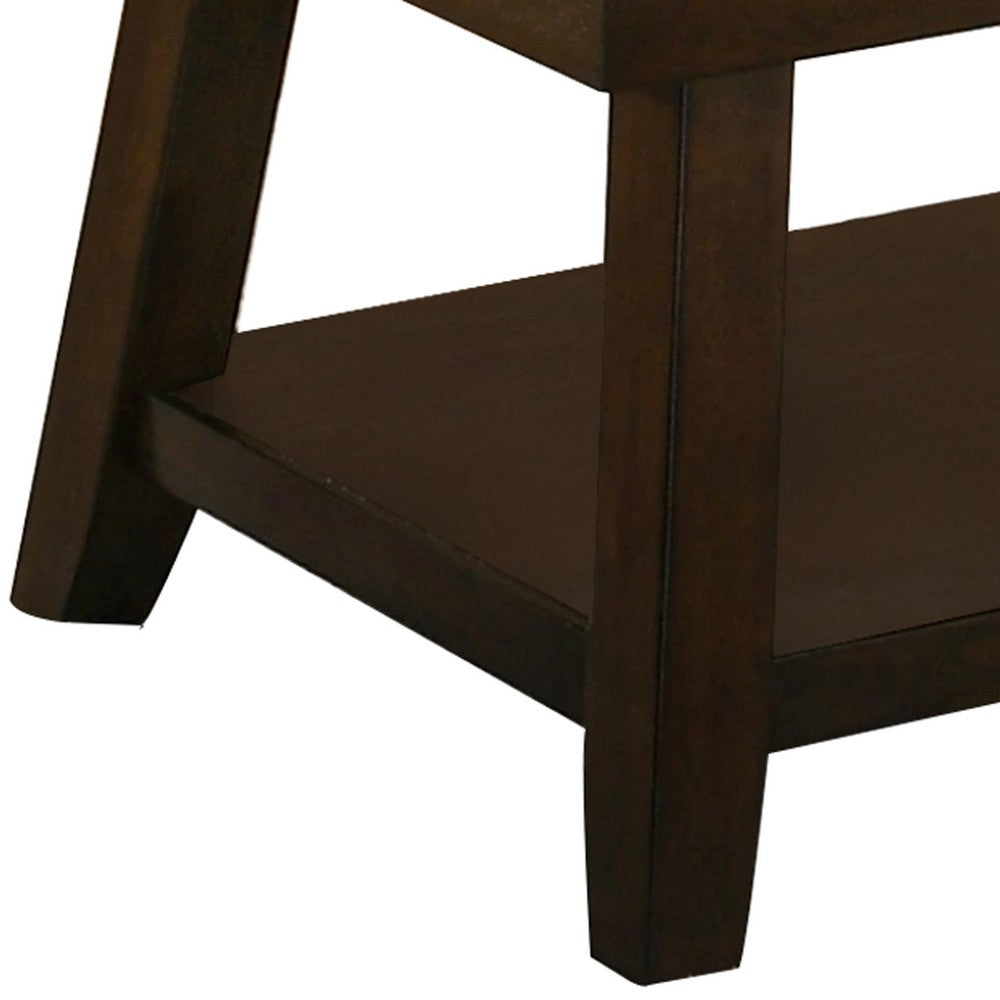 Benjara Wooden Coffee Table with One Open Shelf, Brown