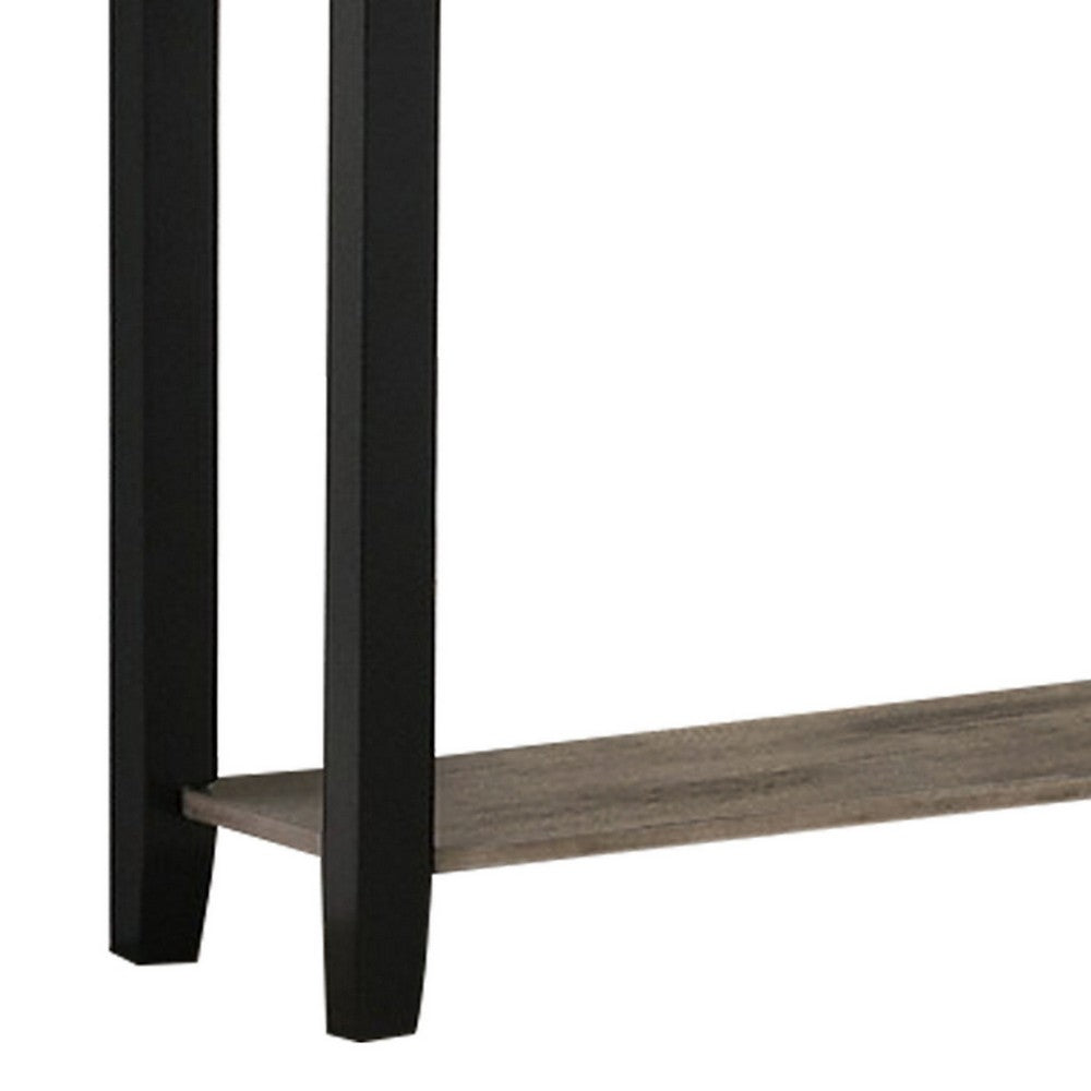 Benjara Wooden Console Table with One Open Shelf, Black And Gray