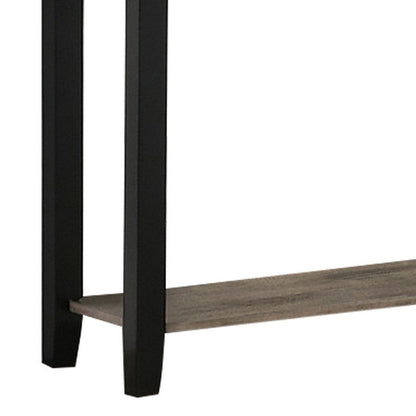 Benjara Wooden Console Table with One Open Shelf, Black And Gray