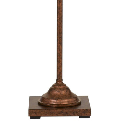 Benjara 60 Inch Metal Downbridge Design Floor Lamp With Caged Shade, Rustic Bronze