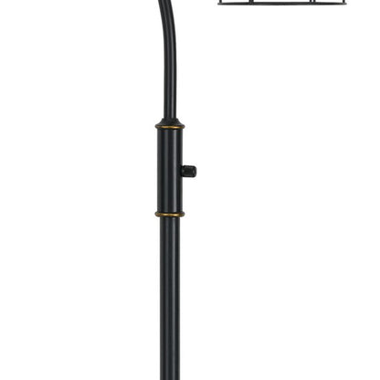 Benjara 60 Inch Metal Downbridge Design Floor Lamp With Caged Shade, Dark Bronze