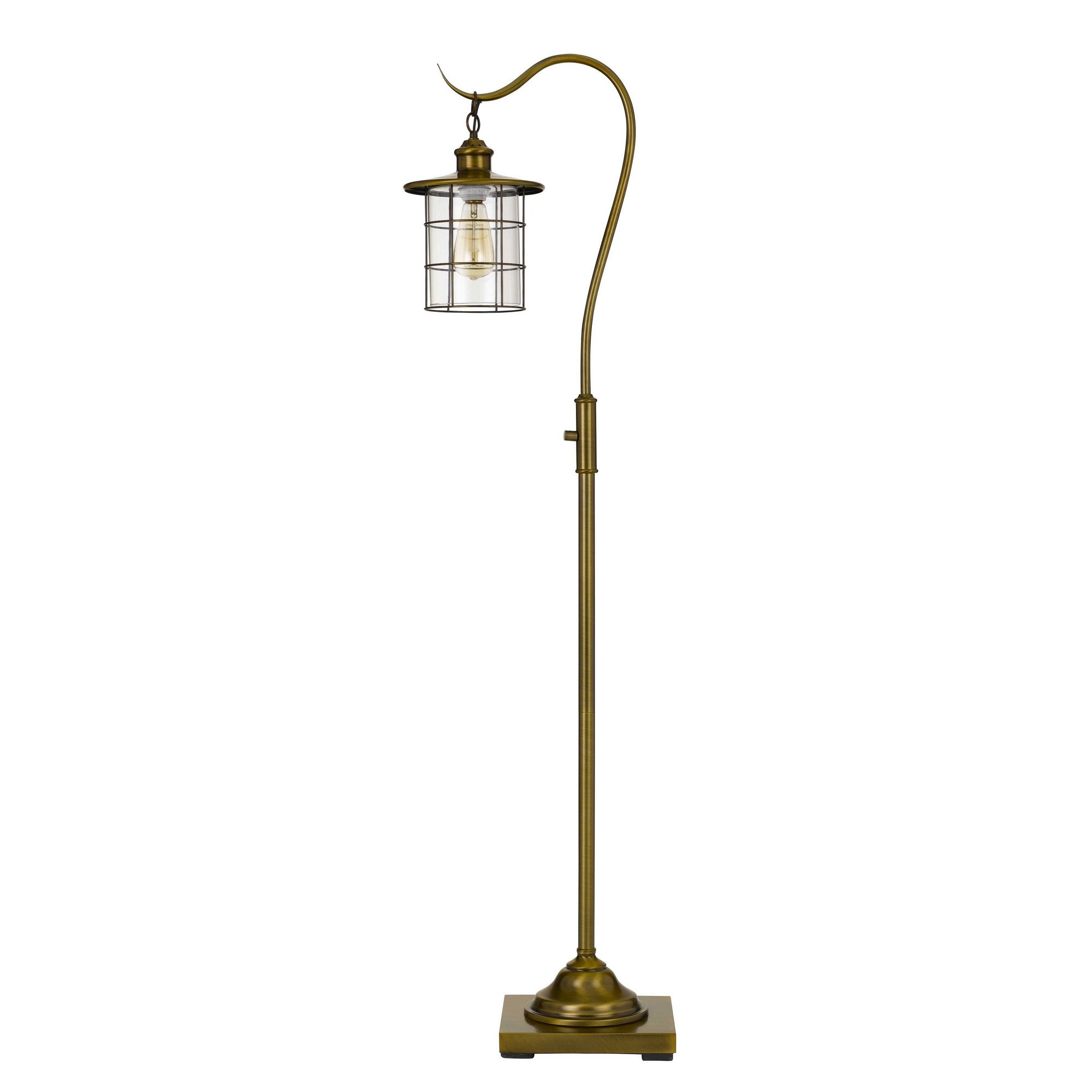 Benjara 60 Inch Metal Downbridge Design Floor Lamp With Caged Shade, A ...