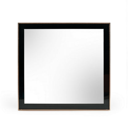 Benjara Dual Tone Stainless Steel Frame Wall Mirror, Black And Gold
