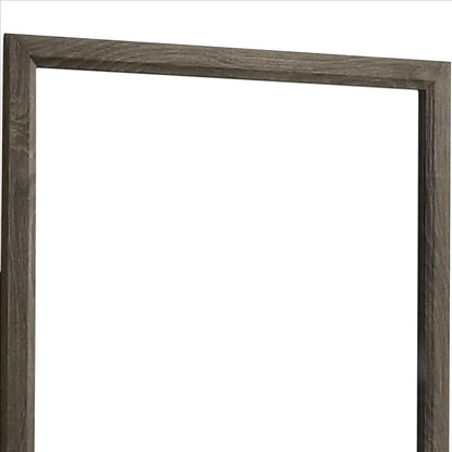 Benjara 35 Inch Transitional Style Wooden Frame Mirror, Gray