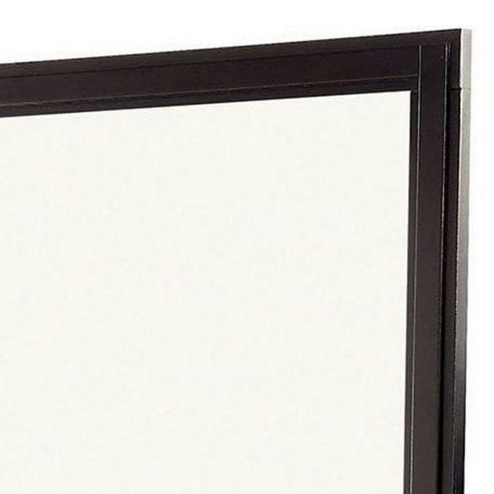 Benjara 38 Transitional Style Square Wooden Frame Mirror, Espresso
