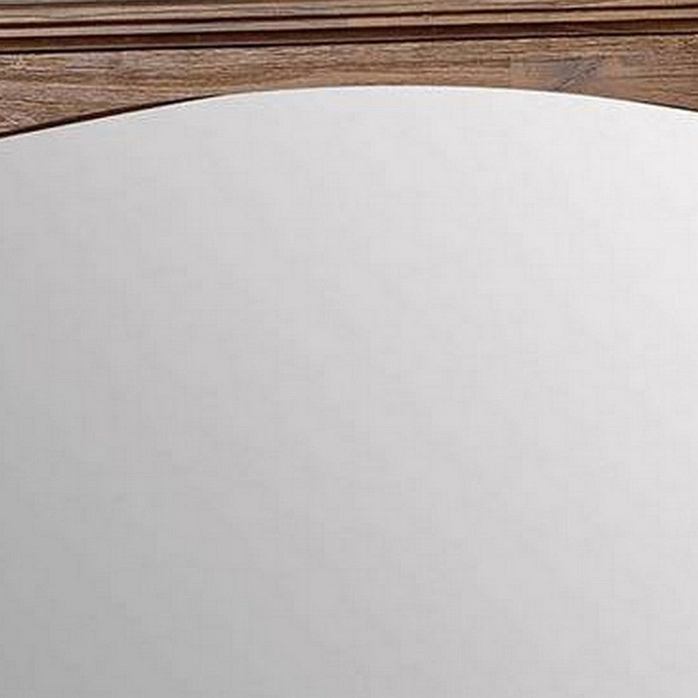 Benjara 37 Inch Transitional Style Wooden Frame Mirror, Dark Oak