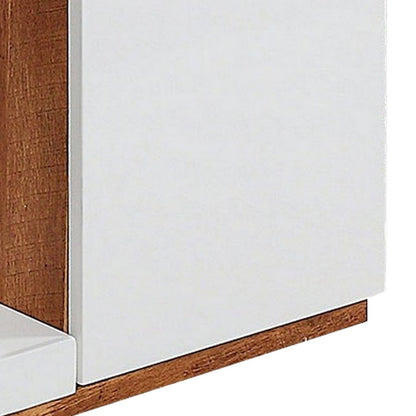 Benjara Replicated Wooden Base Coffee Table With 1 Open Shelf, White And Brown