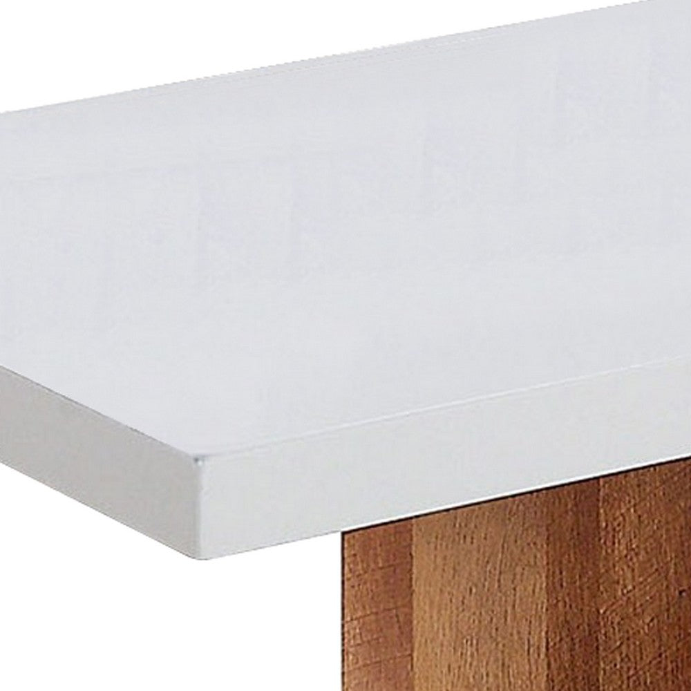 Benjara Replicated Wooden Base Coffee Table With 1 Open Shelf, White And Brown