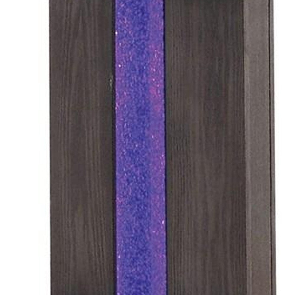 Benjara Glass Top End Table With Wooden Pedestal Base, Gray