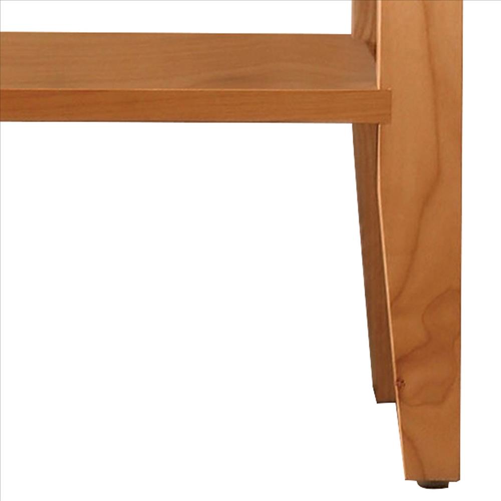 Benjara Mid Century Modern Wooden 1 Drawer Nightstand With Shelf, Light Oak Brown