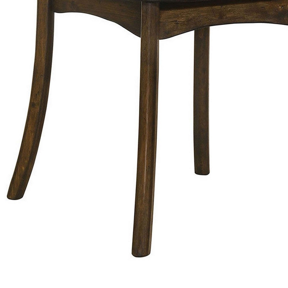 Benjara Wooden Crossback Side Chairs With Saber Legs, Set Of 2, Brown