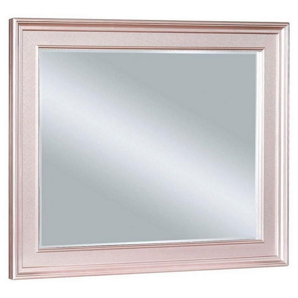 Benjara 64 Inch Contemporary Style Wooden Frame Mirror, Rose Pink