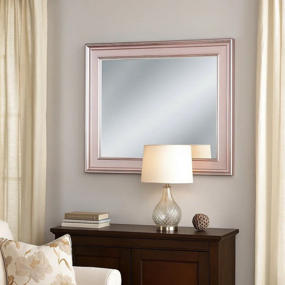 Benjara 64 Inch Contemporary Style Wooden Frame Mirror, Rose Pink