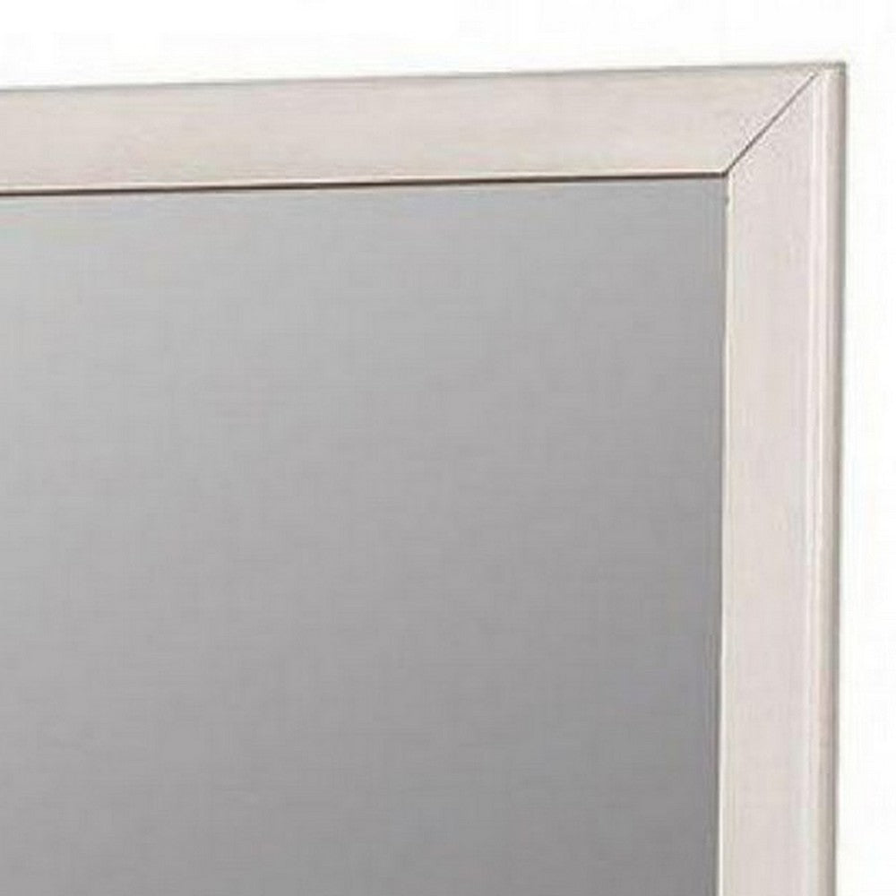 Benjara 32 Inch Transitional Style Wooden Frame Mirror, White