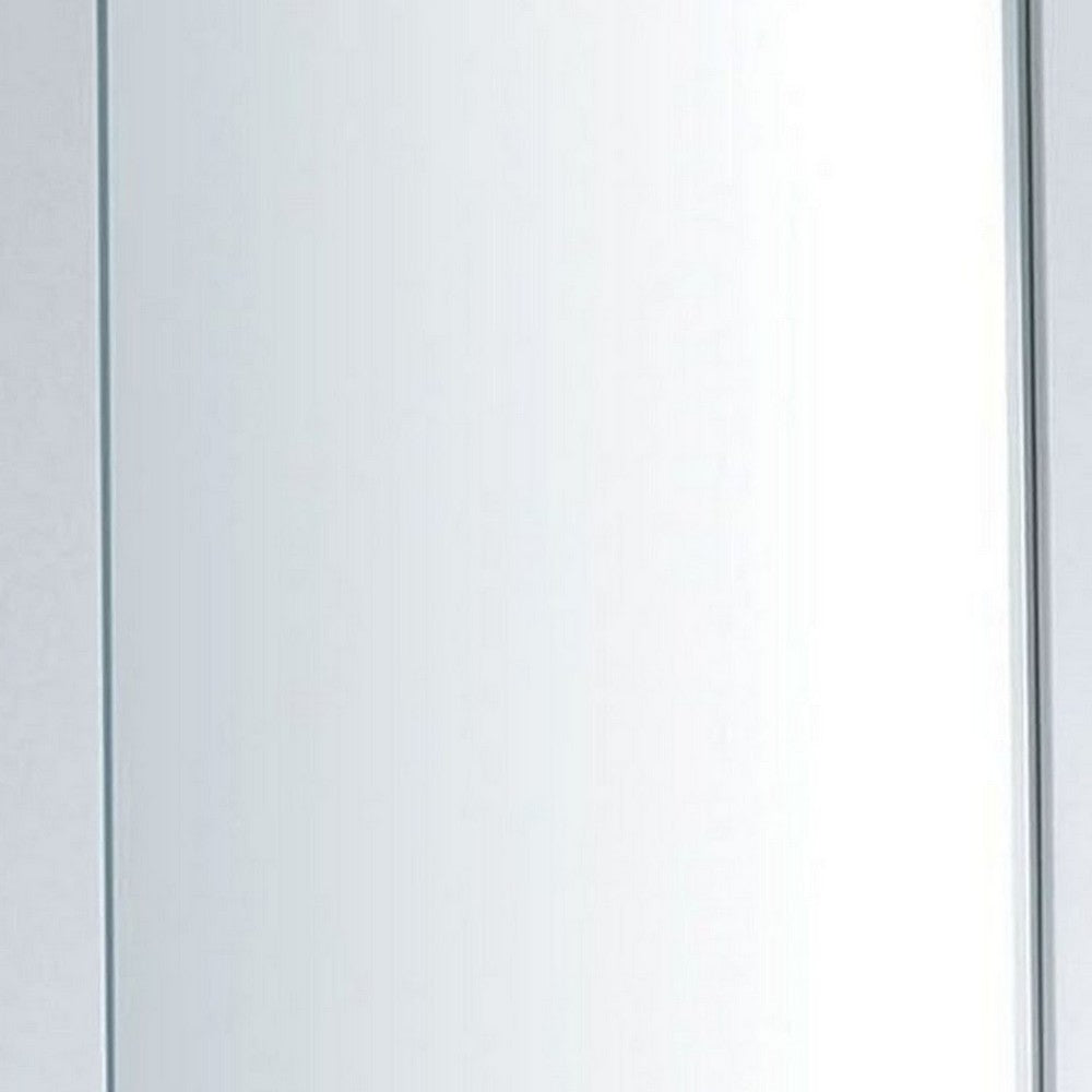 Benjara 27 Inch Contemporary Wooden Frame Rectangular Mirror, White