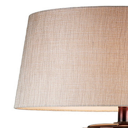 Benjara Table Lamp with Colorblock Pedestal Base, Brown