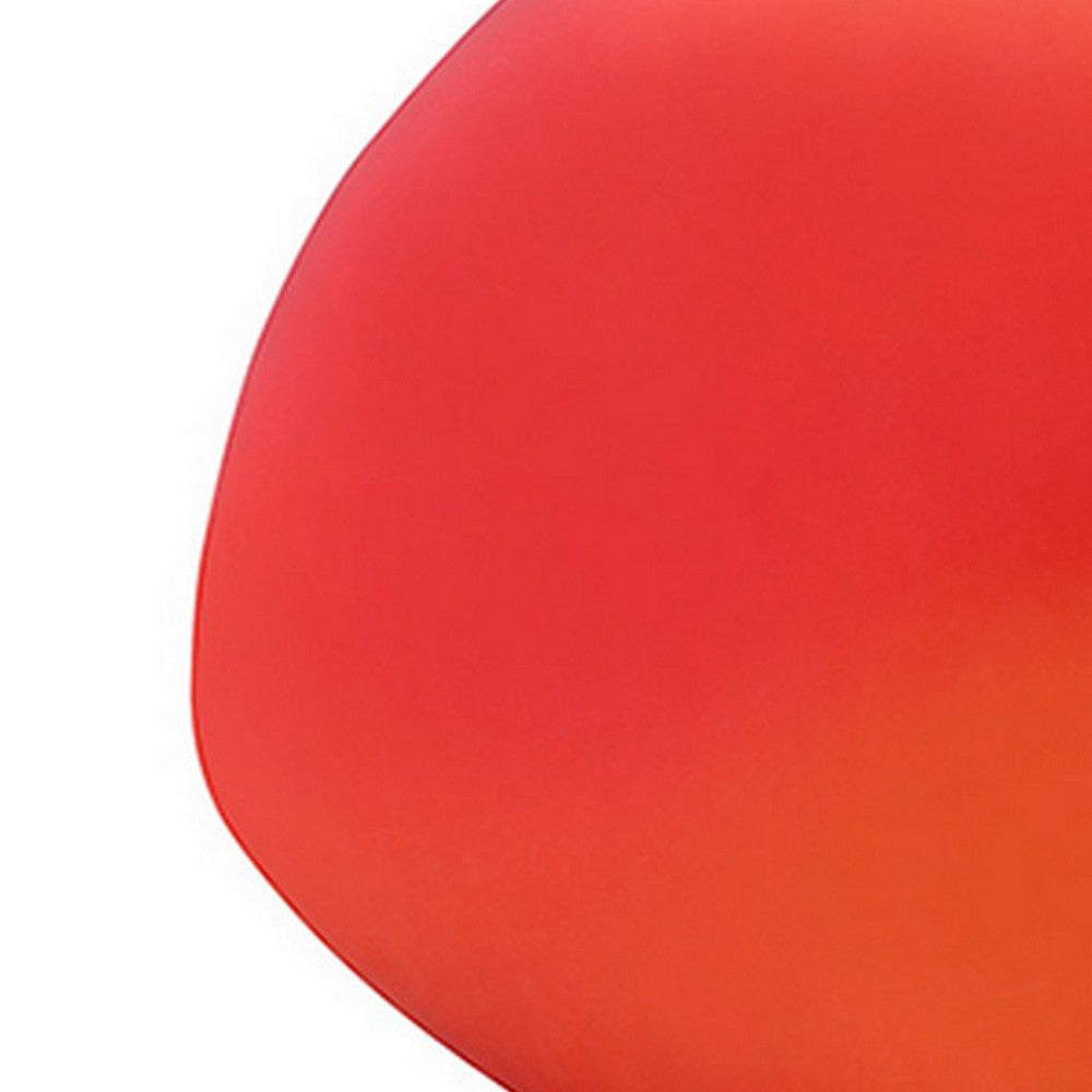 Benjara Table Lamp with Heart Shaped Glass Shade, Red