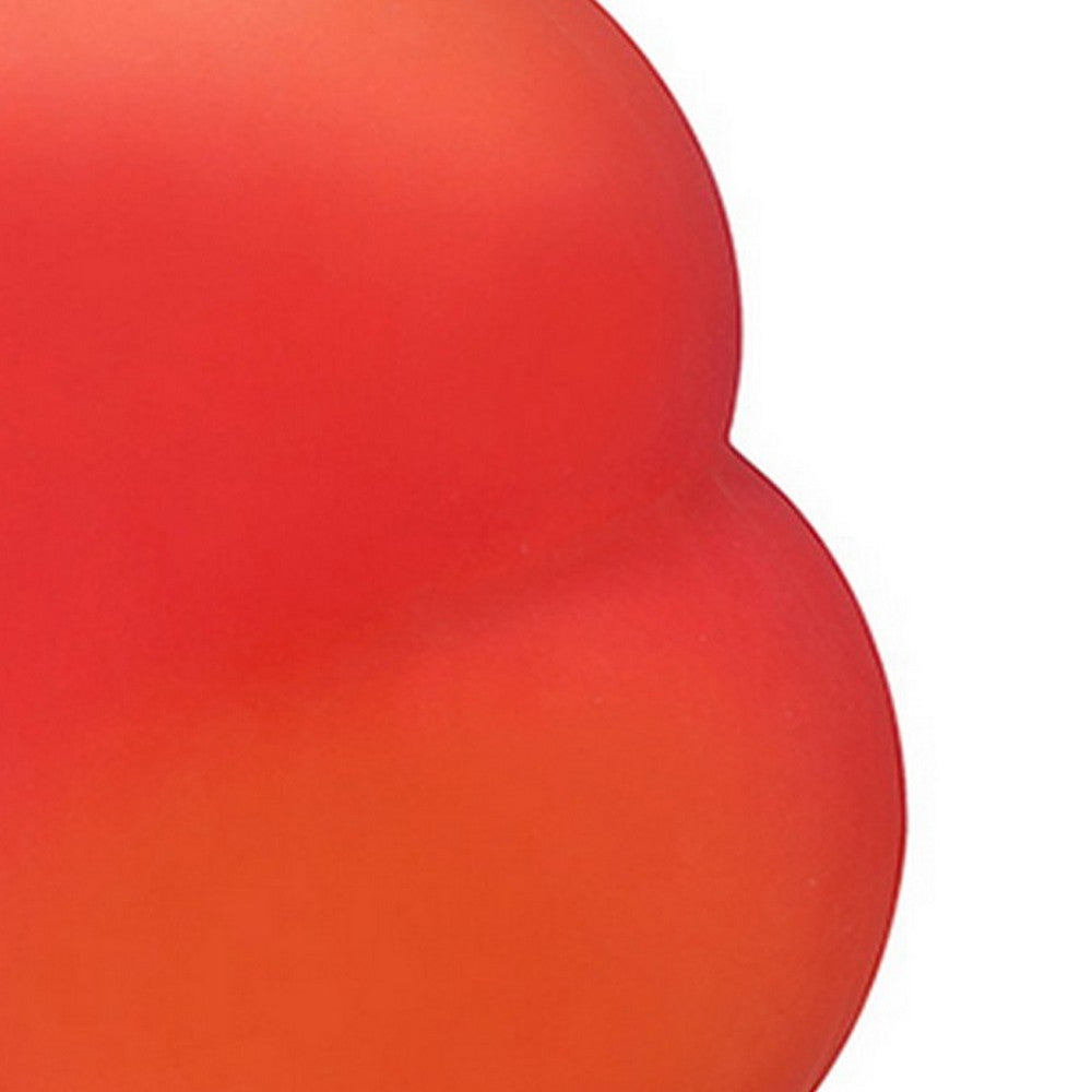 Benjara Table Lamp with Heart Shaped Glass Shade, Red