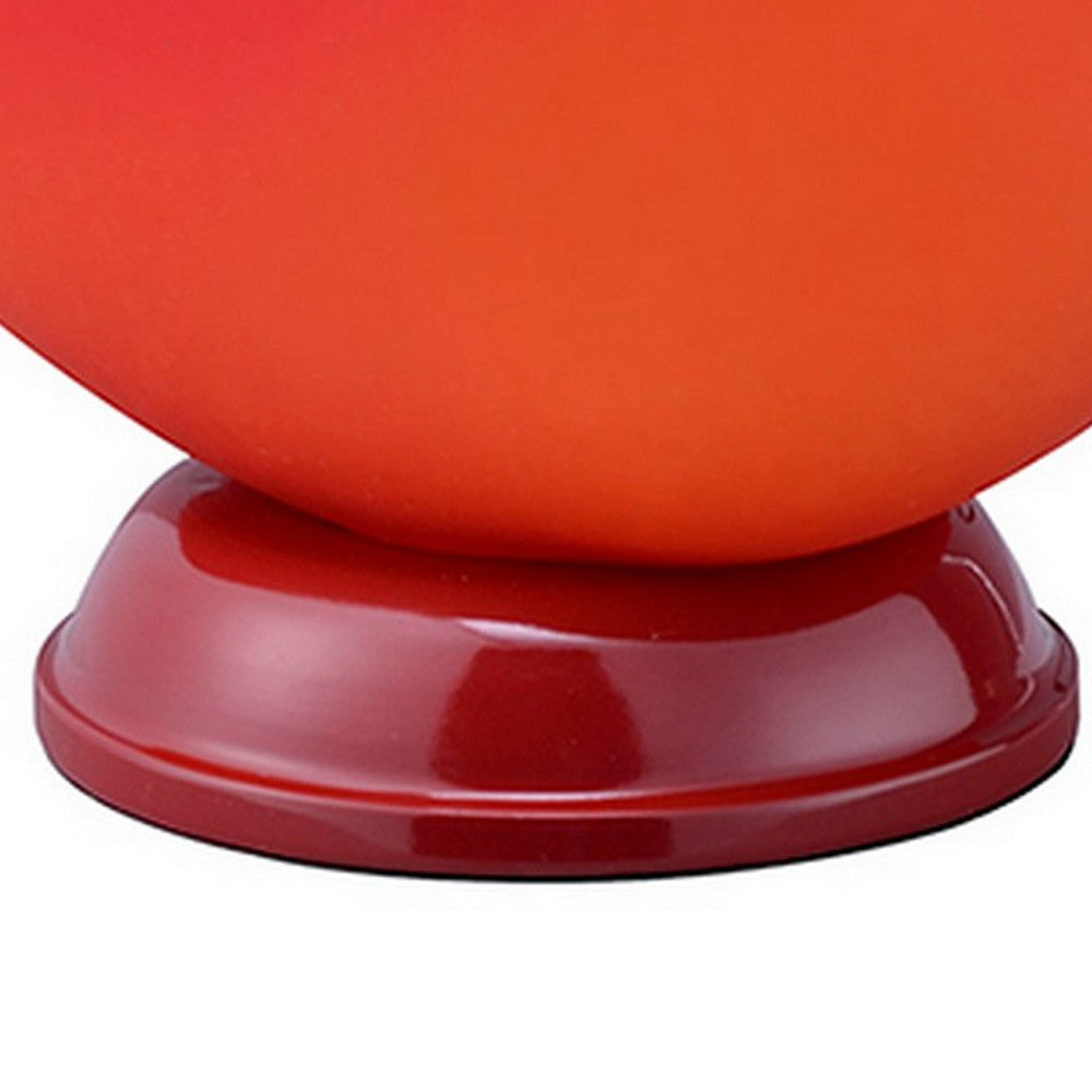 Benjara Table Lamp with Heart Shaped Glass Shade, Red