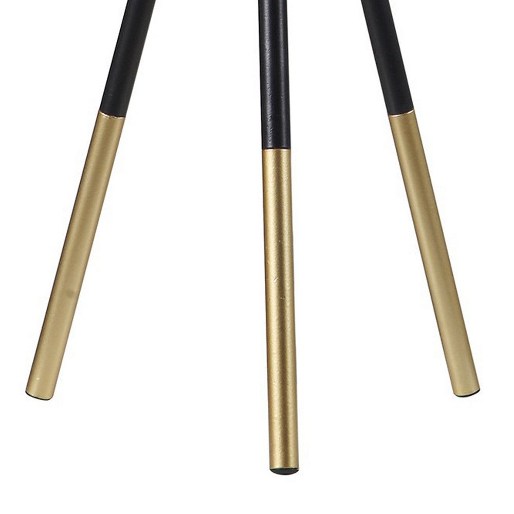 Benjara Table Lamp with Tripod Metal Base, Black And Gold
