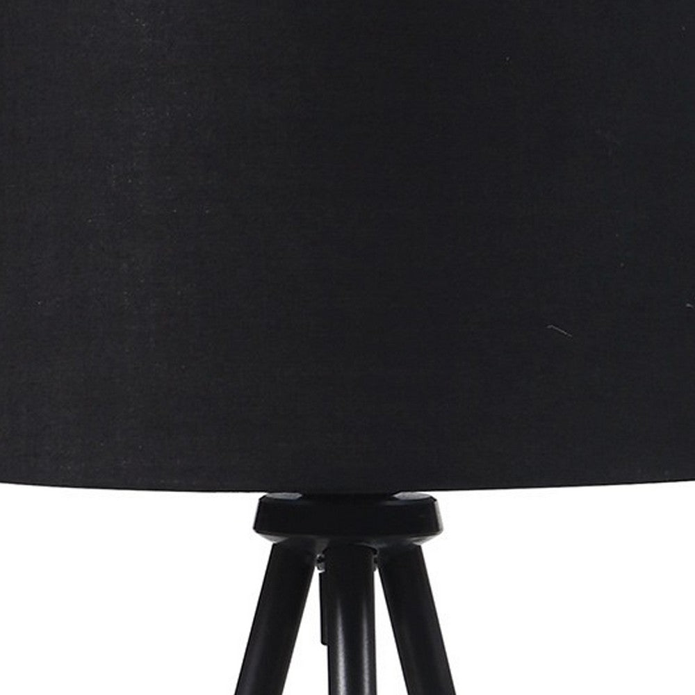 Benjara Table Lamp with Tripod Metal Base, Black And Gold