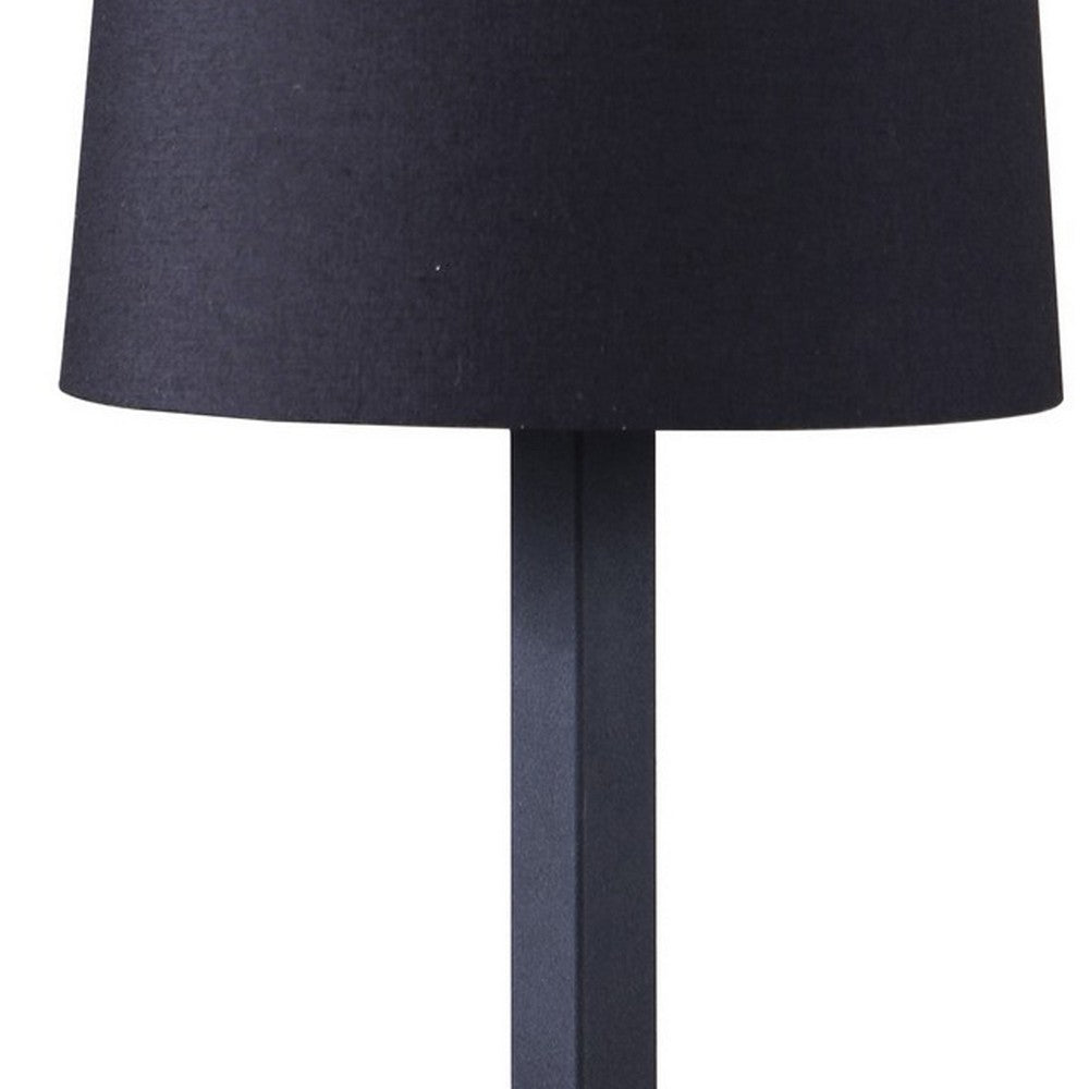 Benjara Table Lamp with Metal Cross Legged Base, Black