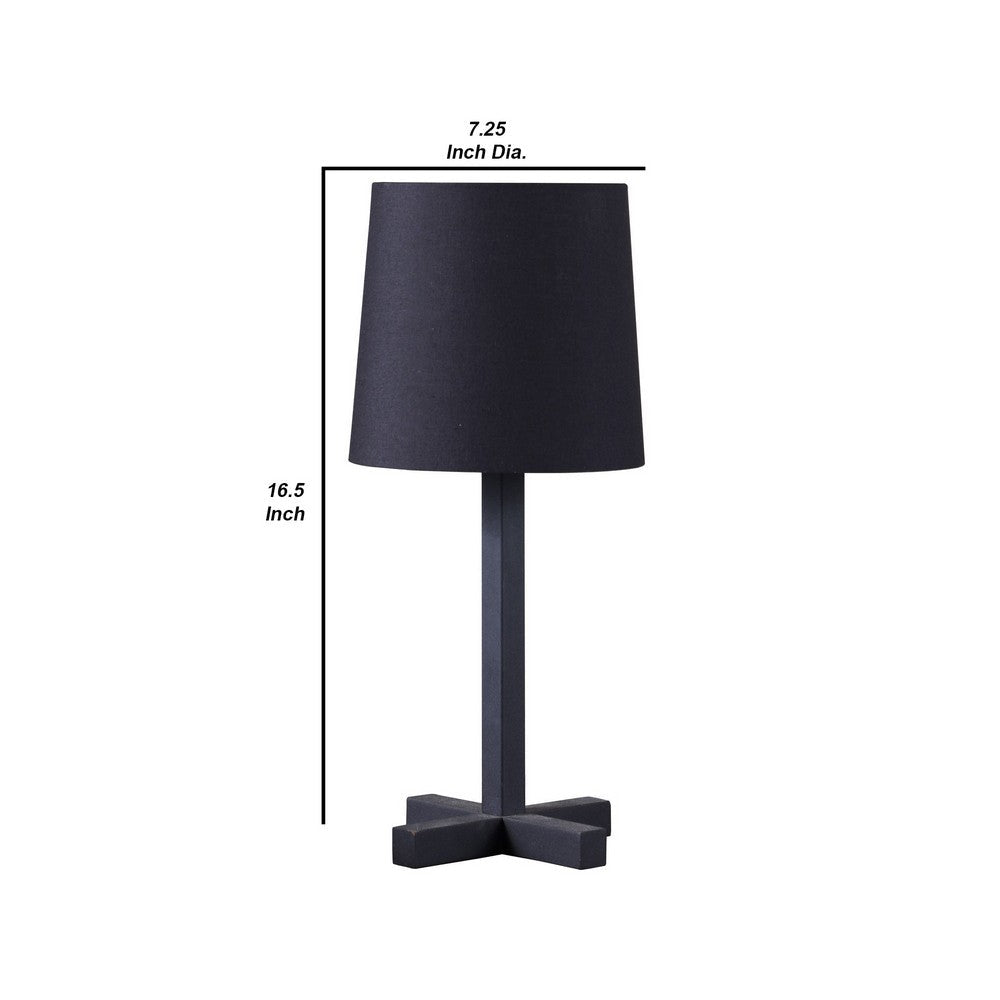Benjara Table Lamp with Metal Cross Legged Base, Black