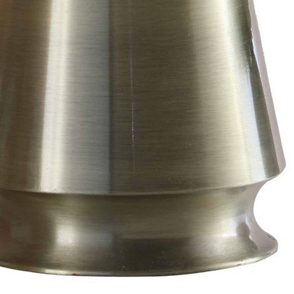 Benjara Table Lamp with Metal Bottle Shape Base, Antique Brass
