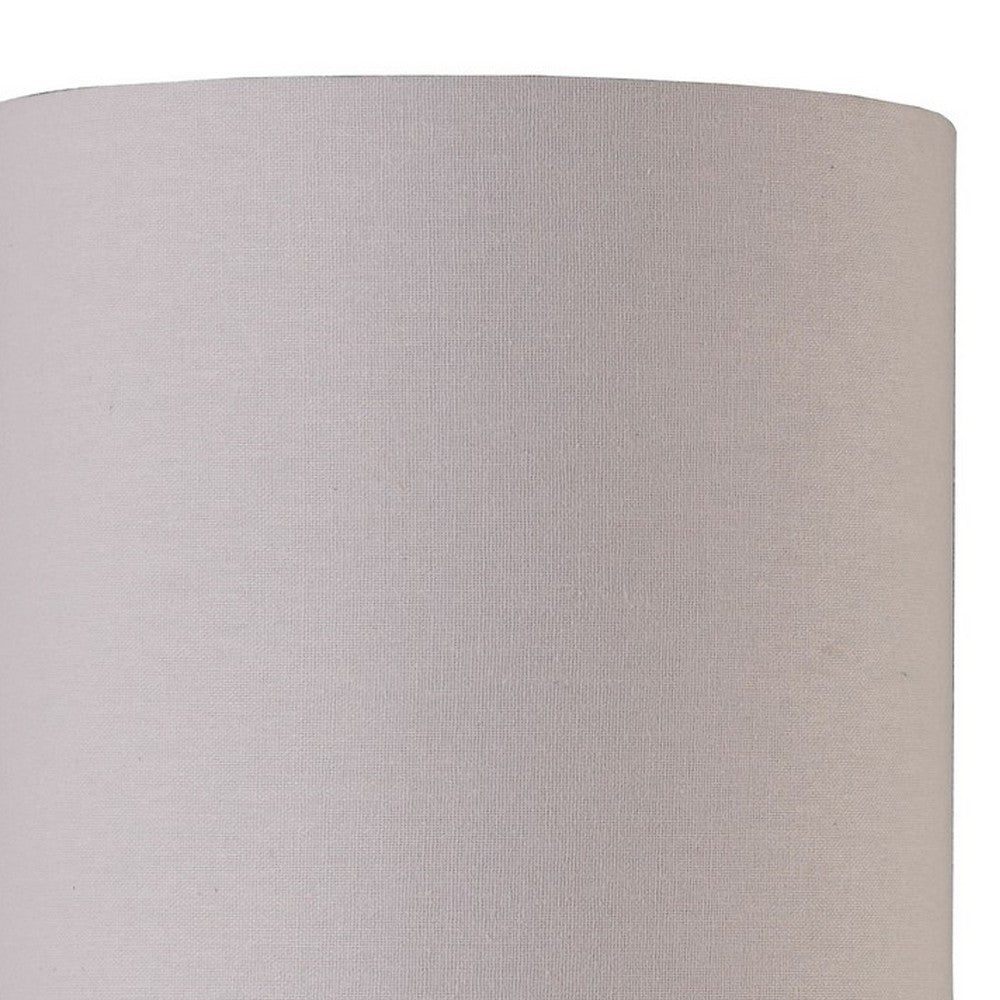 Benjara Table Lamp with Curved Abstract Metal Base, Silver