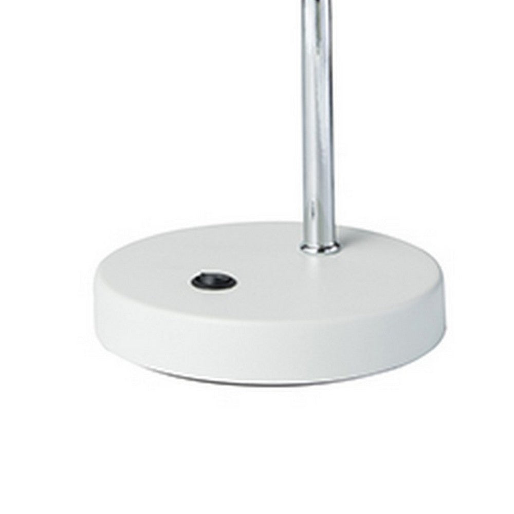 Benjara Table Lamp with Adjustable Goose Neck And Shade, White