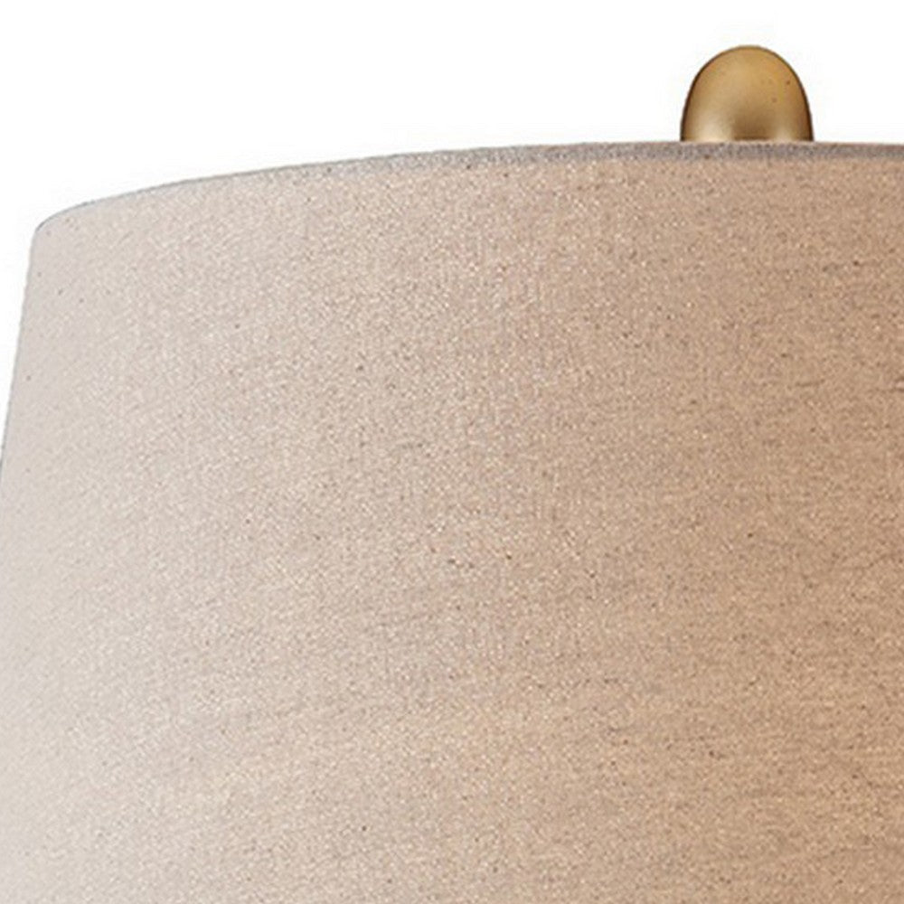 Benjara Table Lamp, Polyresin Floral Body, Fabric Shade, Silver, Gold