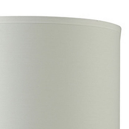Benjara Table Lamp with Pot Bellied Glass Body, Clear And White