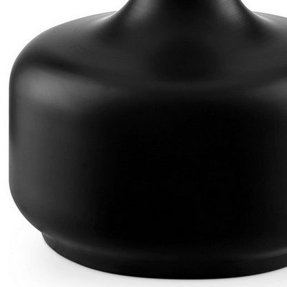 Benjara Table Lamp with Teardrop Metal Base And Fabric Shade, Black