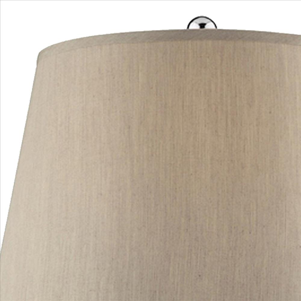 Benjara Onion Shaped Body Glass Table Lamp with Tapered Shade, Purple