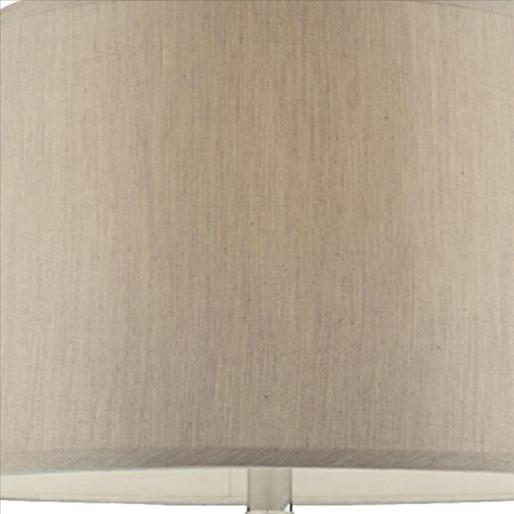 Benjara Onion Shaped Body Glass Table Lamp with Tapered Shade, Purple