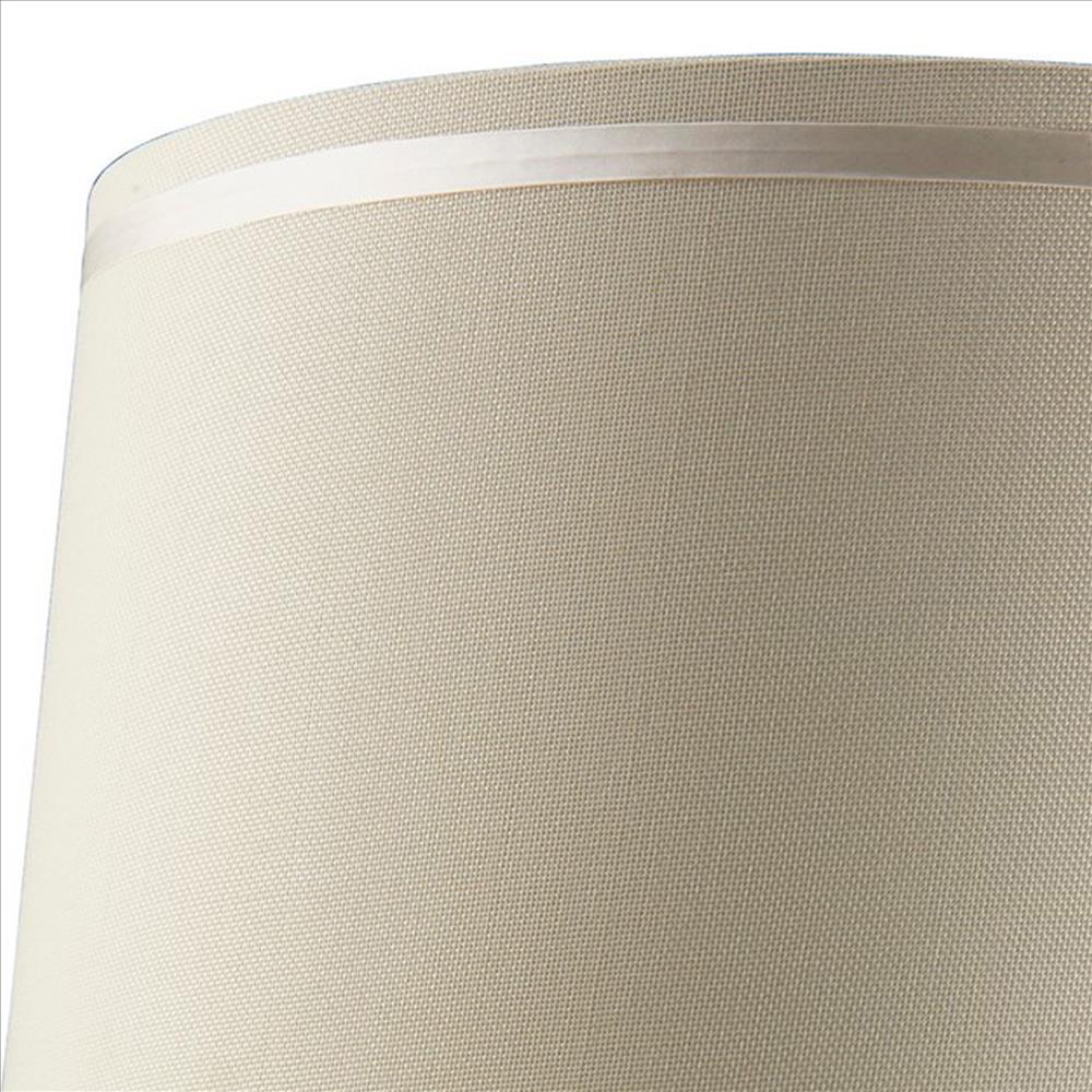 Benjara Polyresin Urn Shaped Table Lamp with Diamond Stencils Pattern, Brown