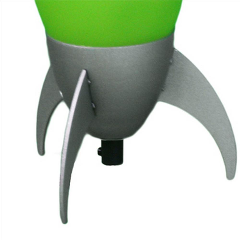 Benjara Kid Table Lamp with Rocket Design Silhouette, Green