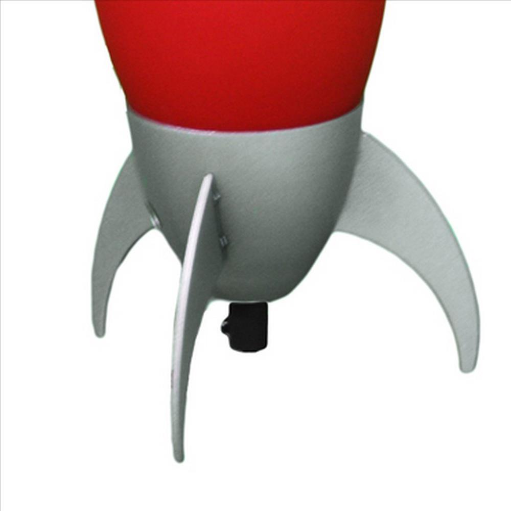 Benjara Kid Table Lamp with Rocket Design Silhouette, Red