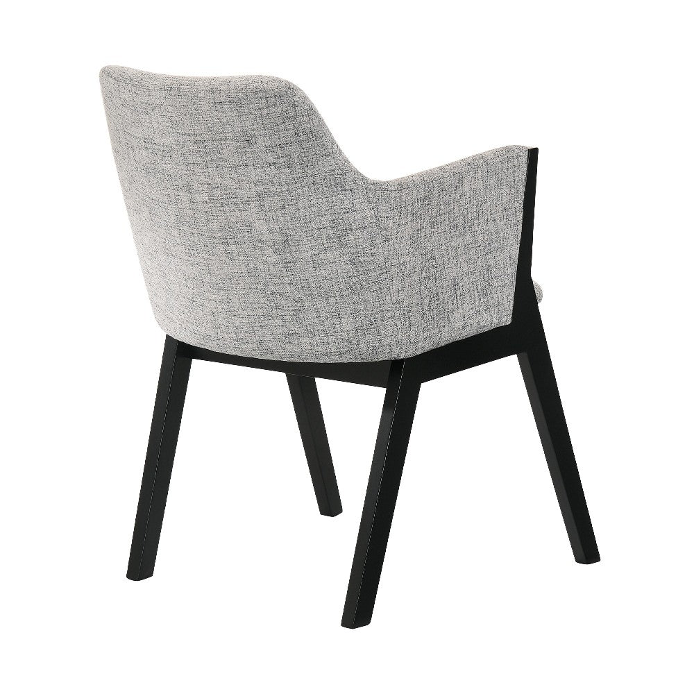 Benjara Renzo Light Gray Fabric And Black Wood Dining Side Chairs - Set of 2