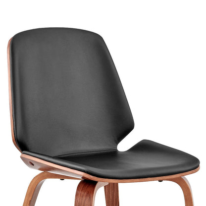 Benjara Leatherette Dining Chair with Slightly Curved Seat, Black
