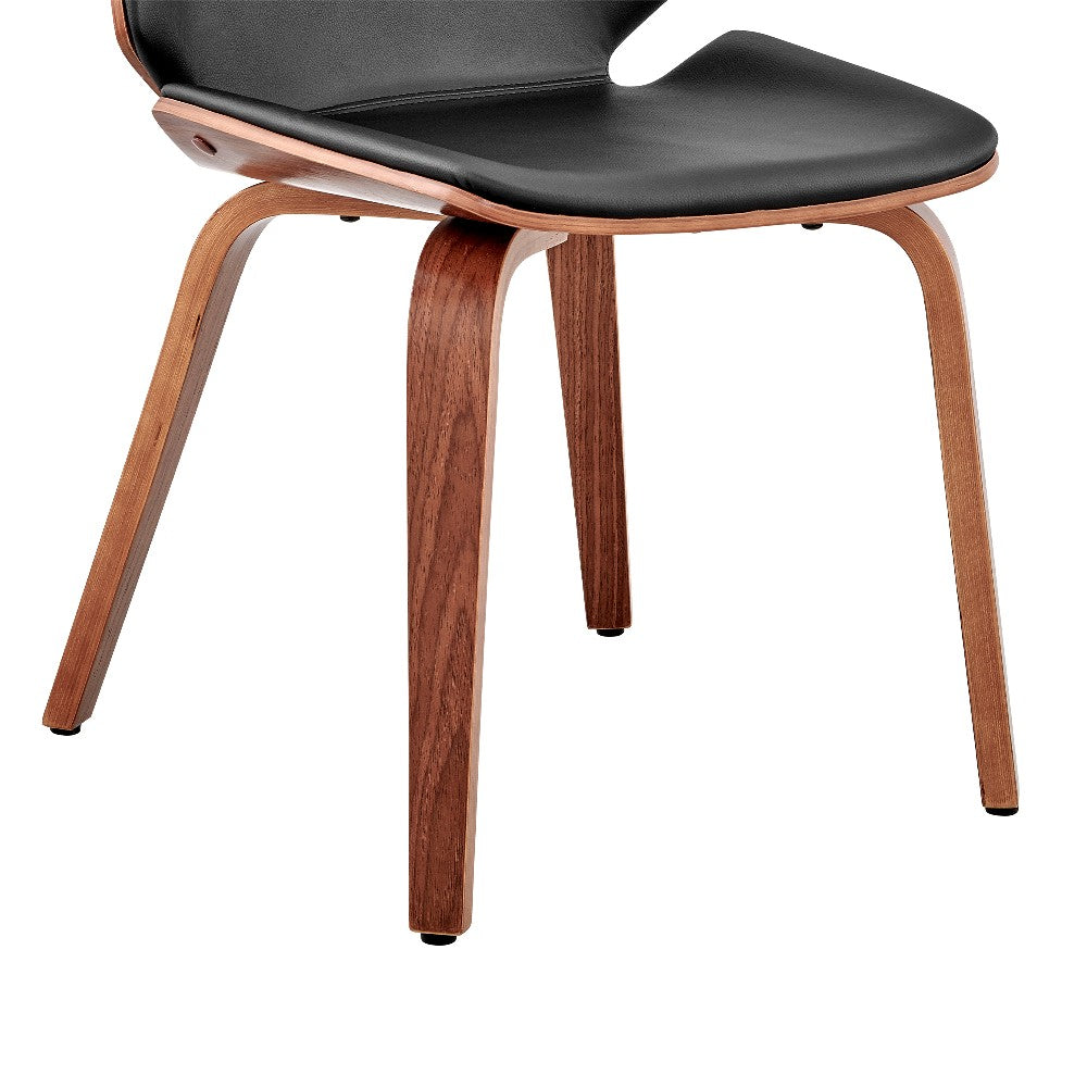 Benjara Leatherette Dining Chair with Slightly Curved Seat, Black