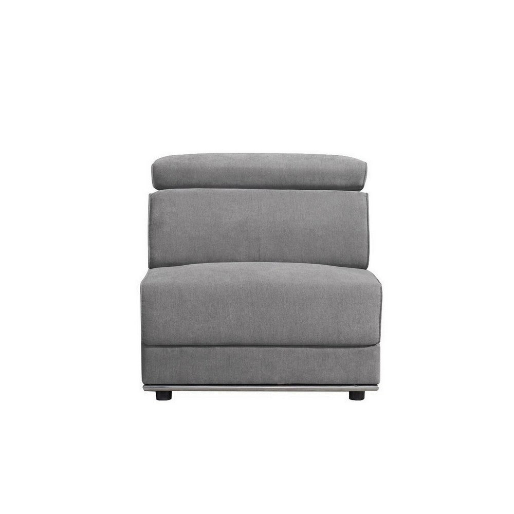 Benjara Fabric Upholstered Modular Armless Chair, Dark Gray